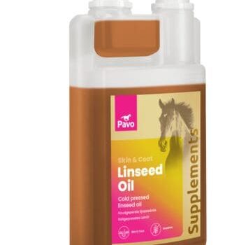 Pavo LinseedOil 1L linfröolja för häst med omega-3 och omega-6.