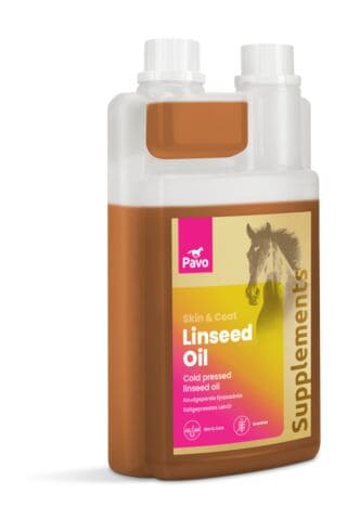 Pavo LinseedOil 1L linfröolja för häst med omega-3 och omega-6.